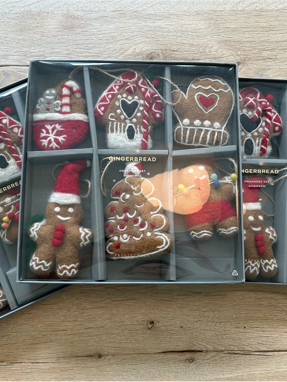 Pottery Barn Gingerbread Felt Holiday Ornament Set